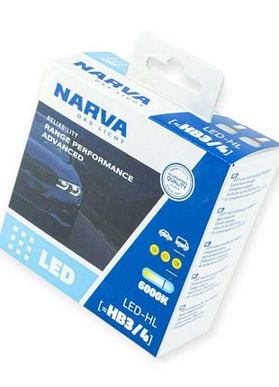 Автолампа led hb3, hb4 12v-24v rpa 6500k 19w narva