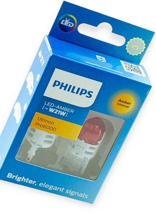 Автолампа світлодіодна бц 12-21 yellow ultinon pro6000 philips