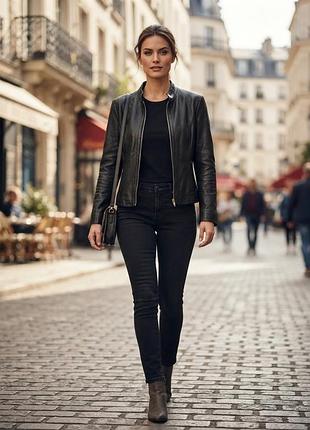 Куртка жіноча camanchi leathers чорна шкіряна