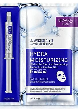 Набір bioaqua water reservoir hyaluronic acid гіалуронова кислота в шприці та тканинна маска