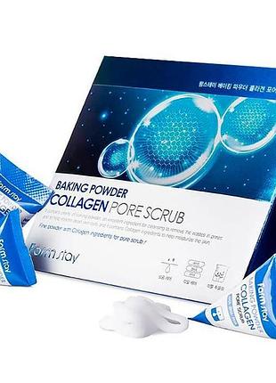 Скраб для лица farm stay baking powder collagen pore scrub 25 шт по 7г