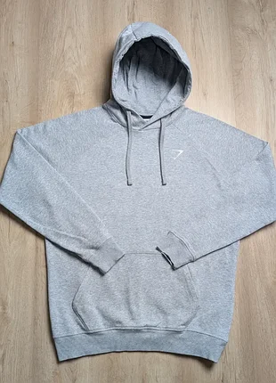 Худи gymshark crest серое, оригинал, размер m
