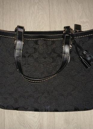 Сумка жіноча coach signature jacquard чорна