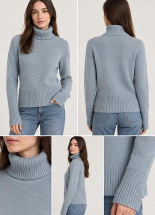 Жіночий светр гольф h&m divided блакитний з ангорою та шерстю, розмір s-m