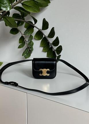 Сумка celine triomphe mini claude shoulder bag black 2