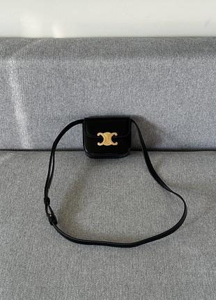 Сумка celine triomphe mini claude shoulder bag black 3