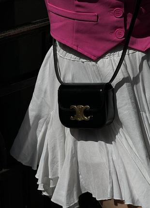 Сумка celine triomphe mini claude shoulder bag black 4