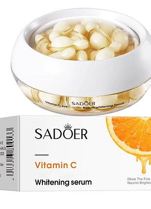 Сыворотка для лица в капсулах sadoer vitamin c восстанавливающая, отбеливающая (0,34 г * 30 капсул)