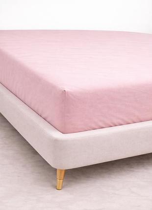 Простирадло на резинці ecotton 90х200 см фланель бавовняне pink рожевого кольору