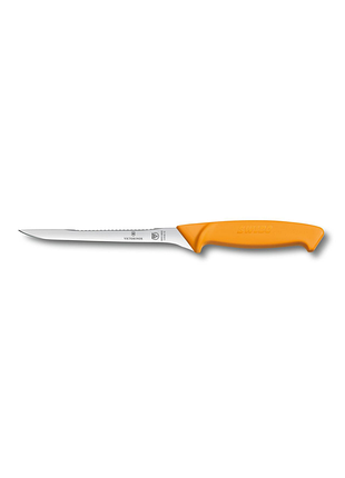 Нож кухонный victorinox swibo fish filleting, узкий, гибкий, для филе, оранжевый, 16 см лучшая цена с быстрой доставкой по украине