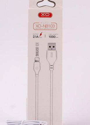 Кабель для заряджання usb cable xo lightning (nb103) bell 1m білий