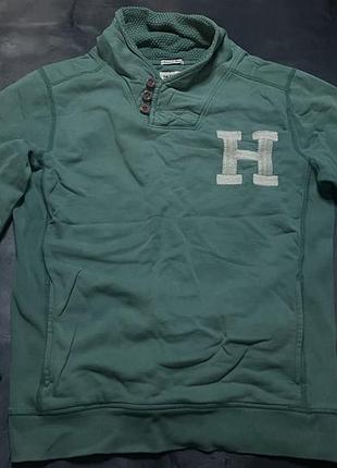 Винтажный свитшот hilfiger denim big logo patch / зеленый свитшот tommy hilfiger y2k preppy