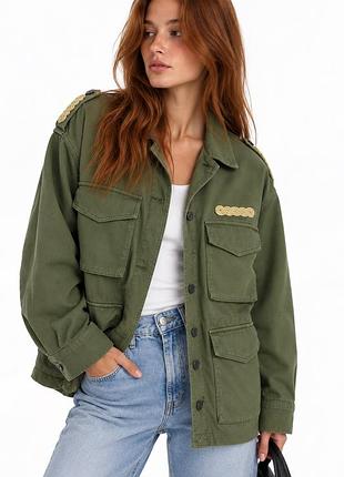 Оверсайз куртка-піджак  жіноча zara оверсайз хакі xs, l