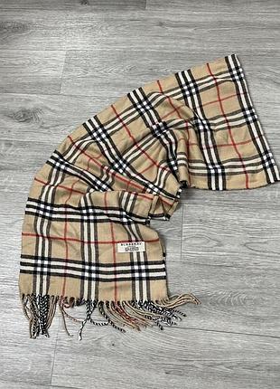 Шарф burberry кашемир 100% в клетку брендовый бежевый теплый зимний демисезонный клетчатый палантин барбери
