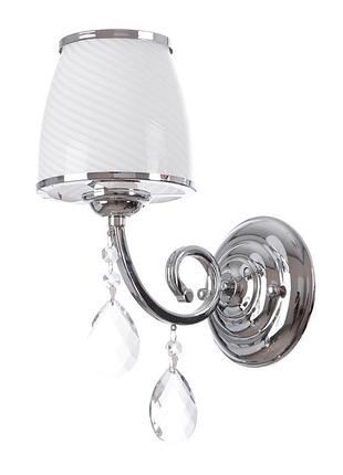 Бра настенное накладное хрустальное классическое с абажуром bcl-384w1 e14 brille l115-043