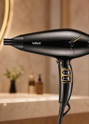 Фен vgr v 423 black / фен для сушки и укладки волос 2200w / фен 2 скорости