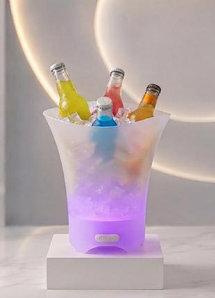 Светящееся ведро для льда 7л / ведро с bluetooth и подсветкой / bucket light
