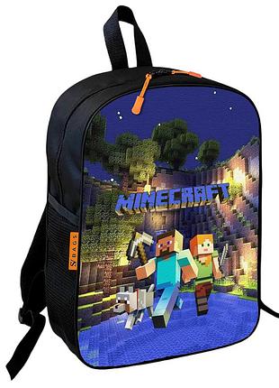 Рюкзак школьный детский 36х27см майнкрафт крипер «minecraft» с принтом для мальчика (00594)
