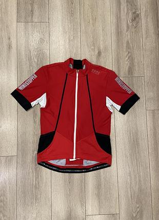 | l-м| велоджерси с виндстопрем gore / велофутболка / джерси gore bike wear windstopper cycling jersey