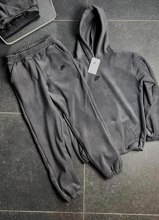 Флісовий костюм полар фліс nike fleece grey