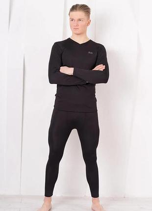 Мужские термо кальсоны thermosoft подштанники двухслойные с микроначесом lans черные l
