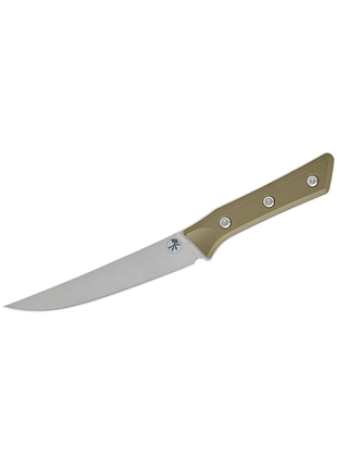 Разделочный кухонный нож microtech boning 6.125" stonewash od green g-10