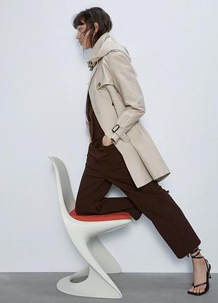 Плащ / тренч zara без пояса 2