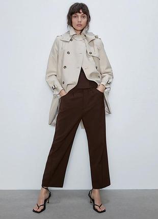 Плащ / тренч zara без пояса 3