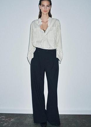 Широкі штани палаццо zara woman (zw collection) зі складками s