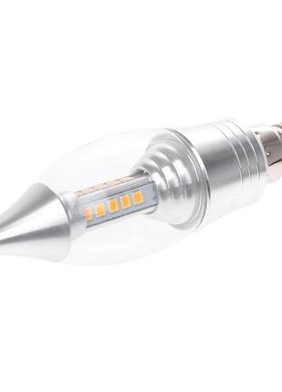Лампа светодиодная led 5w e14 ww c37 silver сн 220v