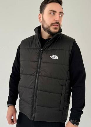 Мужская жилетка the north face черная без капюшона из плащевки безрукавка зе норт фейс xxl (bon)