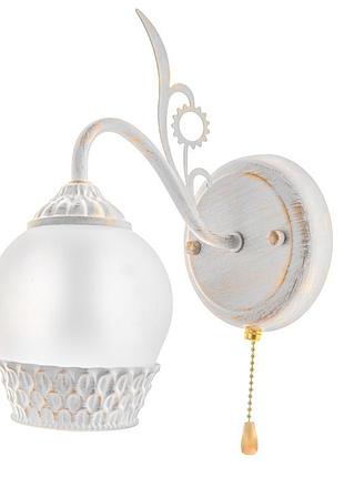 Бра настенное накладное в спальню классическое bkl-490w/1 e14 wh brille 26-978