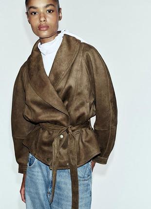 Тренч пальто zara з поясом, пальто замшеве, коричневе пальто, шоколадне пальто, тренч осінній, зара тренч, пальто з завʼязкою, трендове пальто