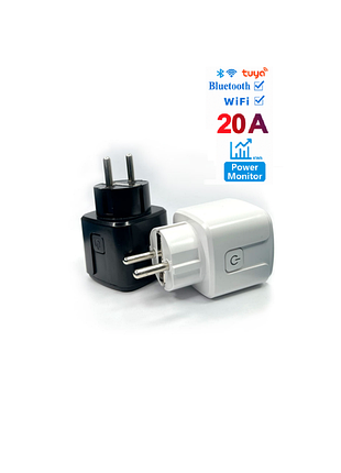 Розумна wifi розетка 20а smart plug з енергометром, вай фай розетка