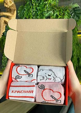 Бокс женских подарочных носков 36-41 на 4 пары