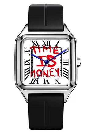 Годинник наручний «time is money» з квадратним циферблатом