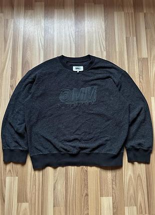 Світшот чоловічий mm6 maison margiela чорний фактурний