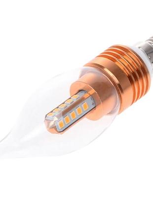 Лампа світлодіодна led e14 5w 20 pcs ww cl37-a smd2835 (copper) 220v