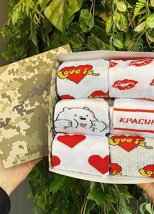 Бокс жіночих подарункових шкарпеток 36-41 на 6 пар