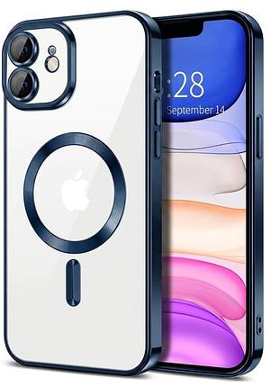 Чохол fiji chrome для apple iphone 11 з magsafe та захистом камер dark blue