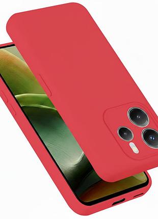 Чехол fiji full soft premium для xiaomi redmi note 14 противоударный бампер с микрофиброй red