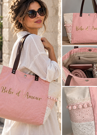 Большая текстильная сумка bebe l  `amour +подарок