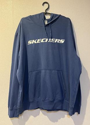 Худі синє skechers капюшонка чоловіче