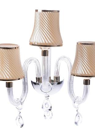 Бра настенное накладное классическое с абажуром bcl-496w/3 e14 wh brille 22-577