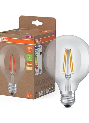 Світлодіодна лампочка-шар 75 вт osram ledvance 1055lm e27 декоративна енергоощадна лампочка