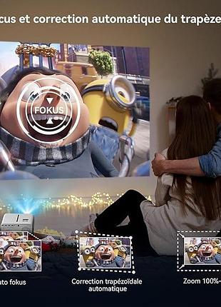 Мультимедійний проєктор zoomcat projector c12h пристрій для домашнього кінотеатру з корекцією спотворень 6