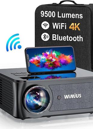 Проєктор з bluetooth wimius 1080p video projector k8 портативний проєктор, wi-fi проєктор