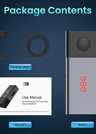 Bluetooth fm-передатчик для автомобилей doosl bluetooth fm transmitter dser106 автомобильный fm модулятор 3