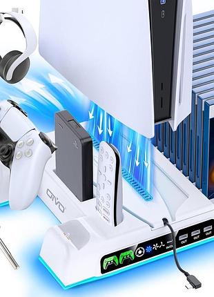 Зарядна станція для ps5/ps5 slim oivo охолоджувальна зарядна станція для ігрової консолі