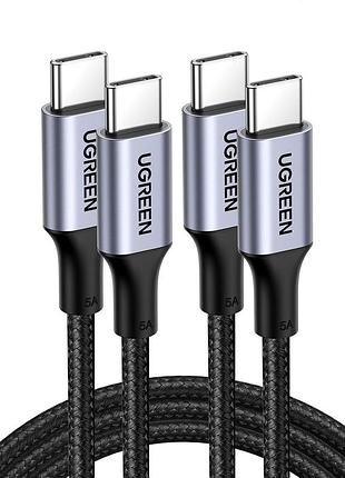 2 шт. комплект кабелів type c-type c ugreen braided 100w cable універсальний usb-c кабель